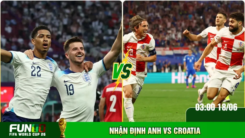 Toàn cảnh thông tin nhận định Anh vs Croatia