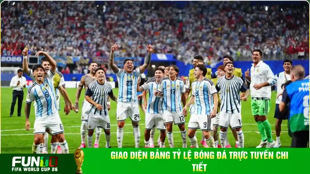 Giao diện bảng tỷ lệ bóng đá trực tuyến chi tiết