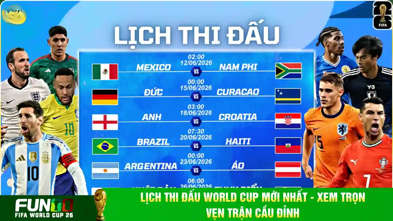 lích thi đấu world cup mới nhất